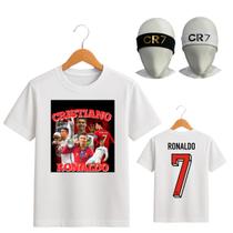 Camisa Infantil Cristiano Ronaldo + Duas Faixas Testeira