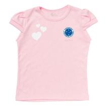 Camisa Infantil Cruzeiro Baby Look Rosa Oficial Camisa Infantil Cruzeiro Baby Look Rosa Oficial