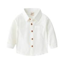 Camisa Infantil De Algodão Amarela De Manga Longa Para Meninos E Meninas, Estilo Coreano, Camisa De