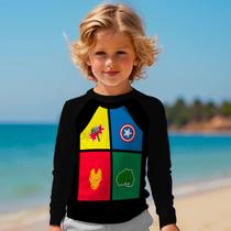 Camisa Infantil De Proteção Solar UV 50 Manga longa Praia Para Menino