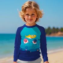 Camisa Infantil De Proteção Solar UV 50 Manga longa Praia Para Menino