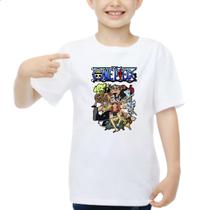 Camisa Infantil Desenho One Luffy Piece Anime 100% Algodão - Asulb