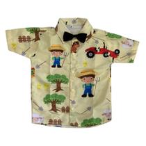 Camisa Infantil Fazendinha Social E Gravata Camisa Infantil Fazendinha Social E Gravata