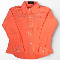 Camisa Infantil Feminina Miss Country Bordada Com Strass New