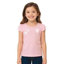 Camisa Infantil Flamengo Baby Look Rosa Oficial