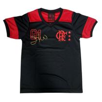 Camisa Infantil Flamengo Oficial Retro Zico 1981 Preta Camisa Infantil Flamengo Oficial Retro Zico 1981 Preta