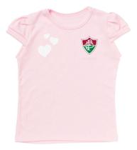 Camisa Infantil Fluminense Baby Look Rosa Oficial