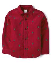 Camisa infantil Gymboree de manga comprida com botões vermelha 7 anos Camisa infantil Gymboree de manga comprida com botões vermelha 7 anos