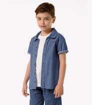 Camisa Infantil Jeans De Botão Trick Nick Azul Camisa Infantil Jeans De Botão Trick Nick Azul
