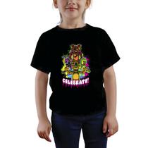Camisa Infantil Jogo Five Festa Nights Freddy 100% Algodão