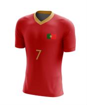 Camisa Infantil Juvenil Portugal 7 Masculina Camiseta Futebol Dry Fit Uv