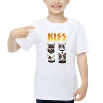 Camisa Infantil Kiss Cat Street Hard Rock 1973 Turne Gatinho
