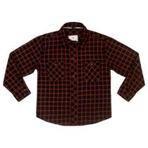 Camisa Infantil Look Jeans Flanela Xadrez Vermelho