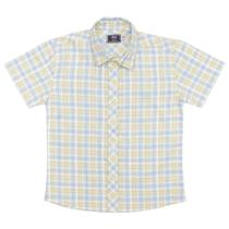 Camisa Infantil Look Jeans Manga Curta Xadrez Collor Camisa Infantil Look Jeans Manga Curta Xadrez Collor