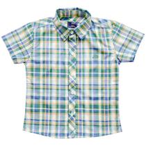 Camisa Infantil Look Jeans Manga Curta Xadrez Collor