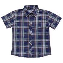 Camisa Infantil Look Jeans Manga Curta Xadrez Camisa Infantil Look Jeans Manga Curta Xadrez