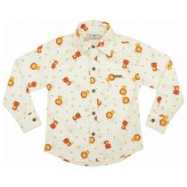 Camisa Infantil Look Jeans Manga Longa Estampada