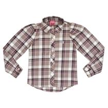 Camisa Infantil Look Jeans Xadrez Rosê