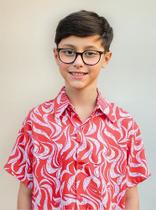 Camisa Infantil Manga Curta Estampada Floral Viscose 1 Ao 16