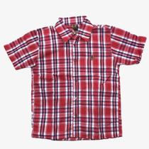 Camisa Infantil Manga Curta Xadrez - 10 A 14 Anos