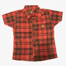 Camisa infantil manga curta xadrez - 6/12/14 anos