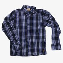 Camisa Infantil Manga Longa Xadrez - 10 A 14 Anos