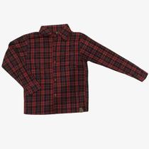 Camisa infantil manga longa xadrez (vermelho e preto)