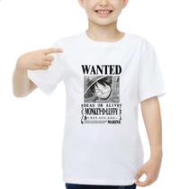 Camisa Infantil Mangá One Monkey Luffy Piece 100% Algodão - Asulb