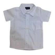 Camisa infantil masc com linho Vrasalon branca
