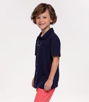 Camisa Infantil Masculina Com Botões Trick Nick Azul