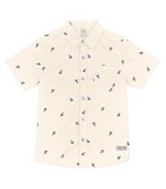 Camisa Infantil Masculina Em Popeline Trick Nick Bege