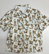 Camisa Infantil Masculina Estampa Animais do Bosque - Veste Menina Veste Menino