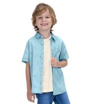 Camisa Infantil Masculina Estampada Trick Nick Azul Camisa Infantil Masculina Estampada Trick Nick Azul
