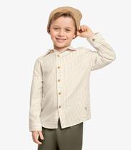 Camisa Infantil Masculina Manga Longa Trick Nick Bege