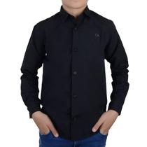 Camisa Infantil Masculina Ogochi ML Essencial Slim Preta