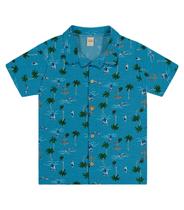 Camisa Infantil Masculina Tropical Trick Nick Azul