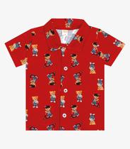 Camisa Infantil Masculina Ursinhos Trick Nick Vermelho