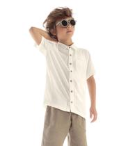 Camisa Infantil Masculina Viscose Dobby Trick Nick Bege