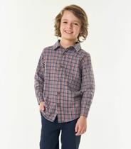 Camisa Infantil Masculina Xadrez Trick Nick Azul