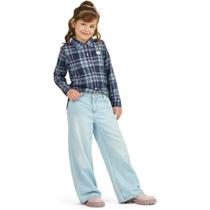 Camisa Infantil Menina Inverno Flanela Xadrez Marinho - Angerô Camisa Infantil Menina Inverno Flanela Xadrez Marinho - Angerô