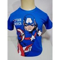 Camisa Infantil Menino Capitão América Azul