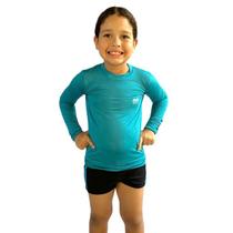 Camisa Infantil Menino Com Proteção Fator 50+ Para Praia e Piscina