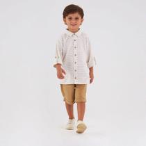 Camisa Infantil Menino em Tricoline Listrado Up Baby