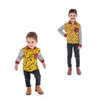 Camisa Infantil Menino Festa Junina Girassol Com Bolso