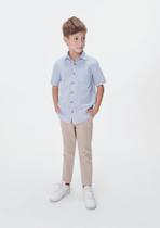 camisa infantil menino manga comfort - azul