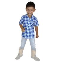 Camisa Infantil Menino Xadrez Junino Azul - Katitus