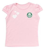 Camisa Infantil Palmeiras Baby Look Rosa Oficial