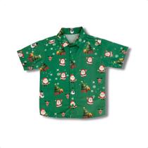 Camisa Infantil Papai Noel Arvore Natal Social Esporte Fino Camisa Infantil Papai Noel Arvore Natal Social Esporte Fino