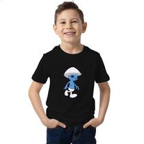 Camisa Infantil Personagem Smurf Azul Desenho Cat Jogo Video