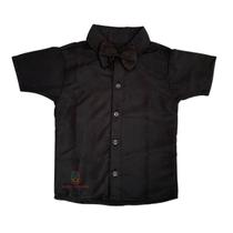Camisa Infantil Preta Social + Gravata